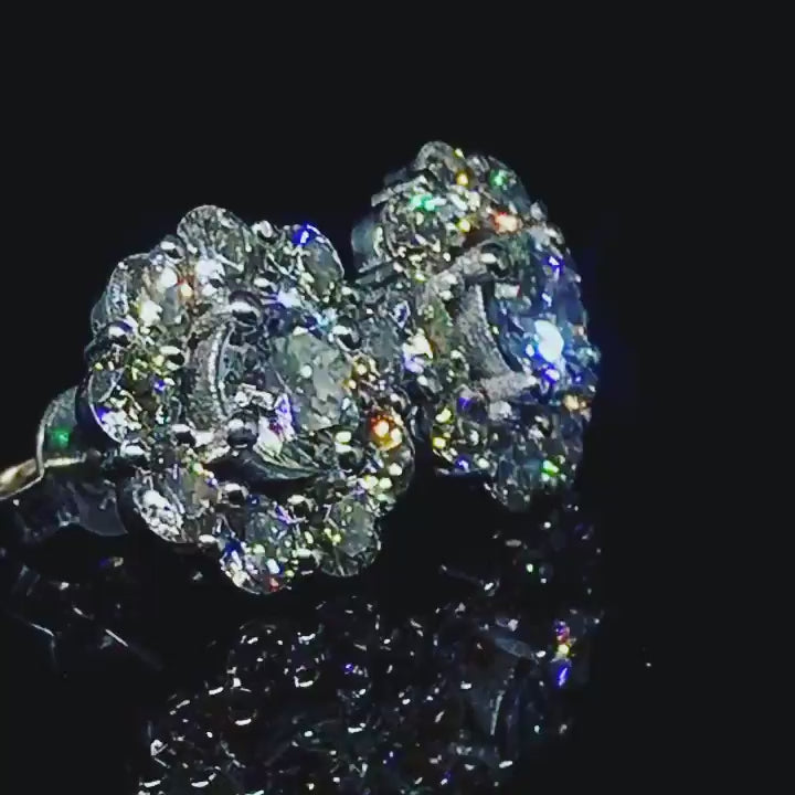 Diamond Flowers Earing